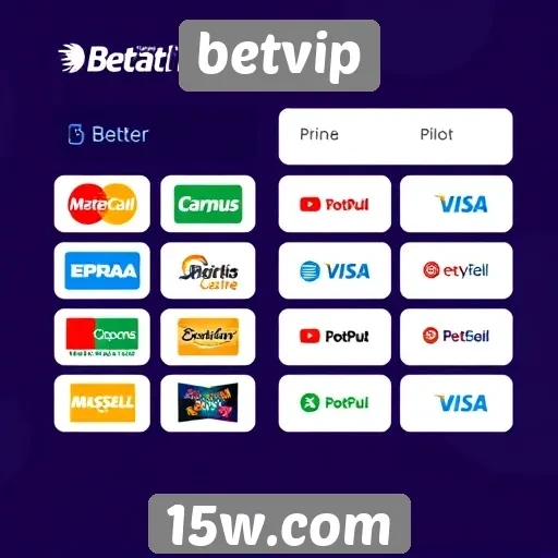 Opções de pagamento disponíveis no betvip